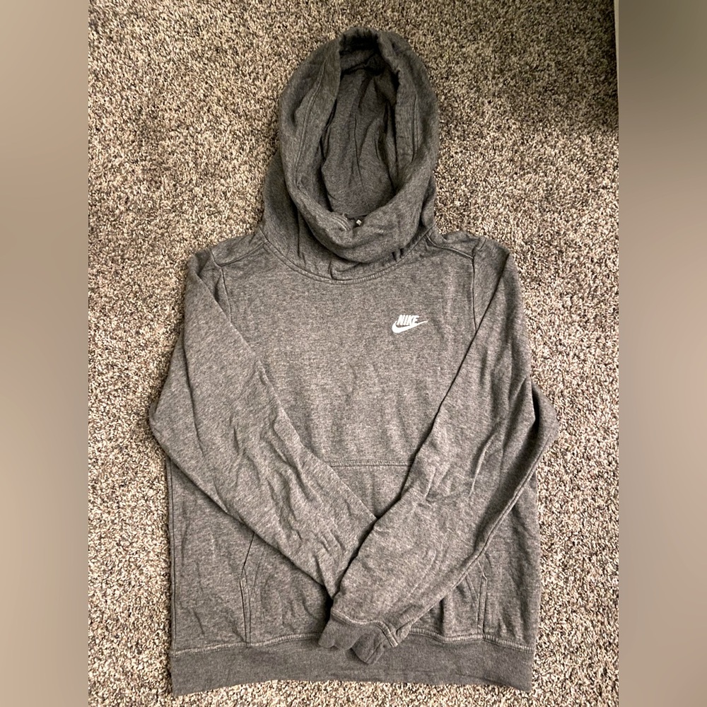 Nike Mock Neck grey hoodie - dark grey